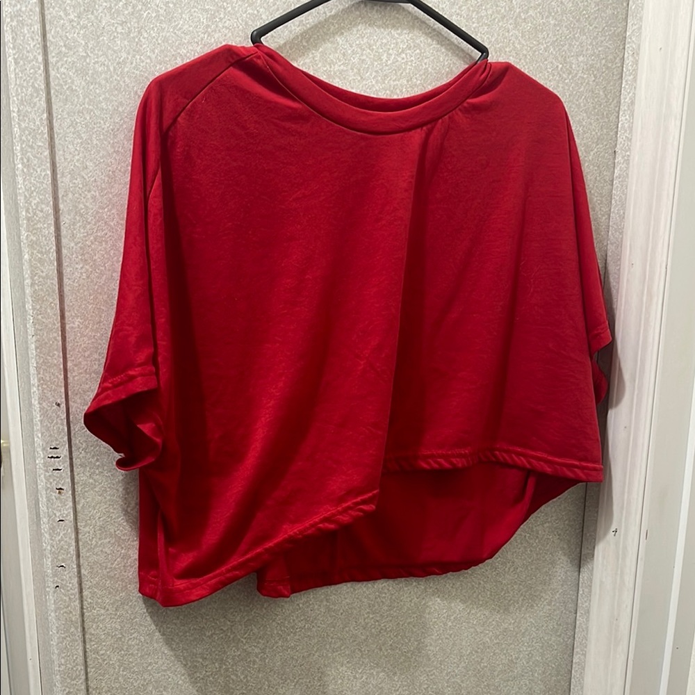 SHEIN Red Boxy Crop T-Shirt